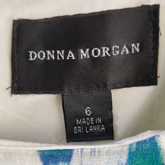 Donna Morgan Watercolor Maxi Dress 6 Long Sleeve Spring Wedding, Shower Easter - Picture 3 of 6